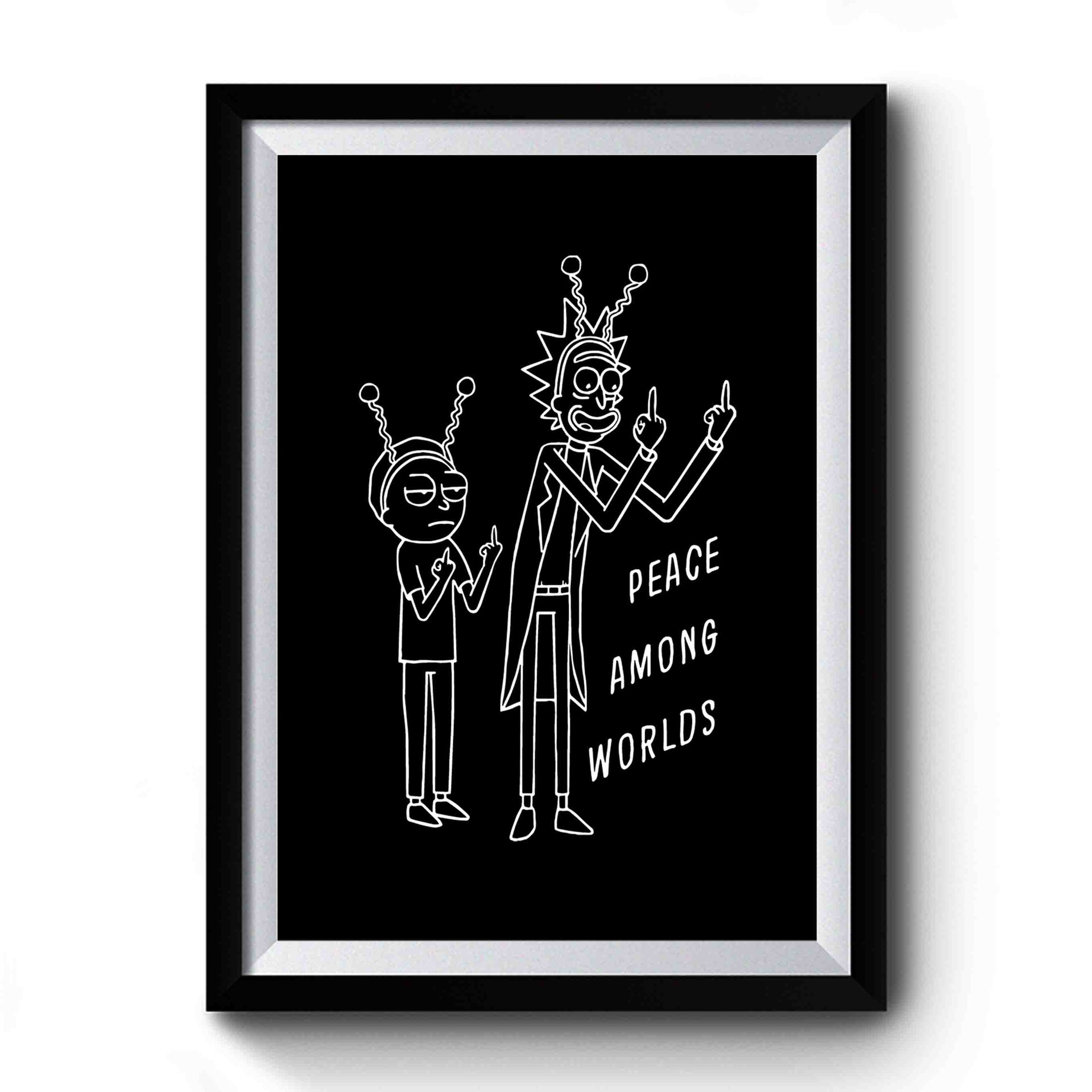 Rick And Morty Peace Among Worlds Vintage Art Simple Premium Poster